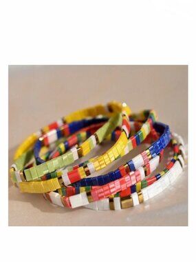 New Complete Set of 7 Tila Beads Surfer's Bracelets